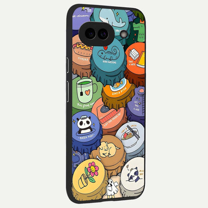  Coins Patterns back cover For Google Pixel 9A slim fit glass case with vibrant aesthetic design