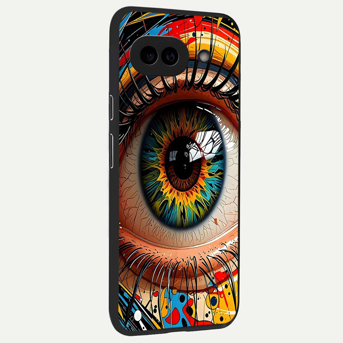  Colorful Eye back cover For Google Pixel 9A slim fit glass case with vibrant aesthetic design