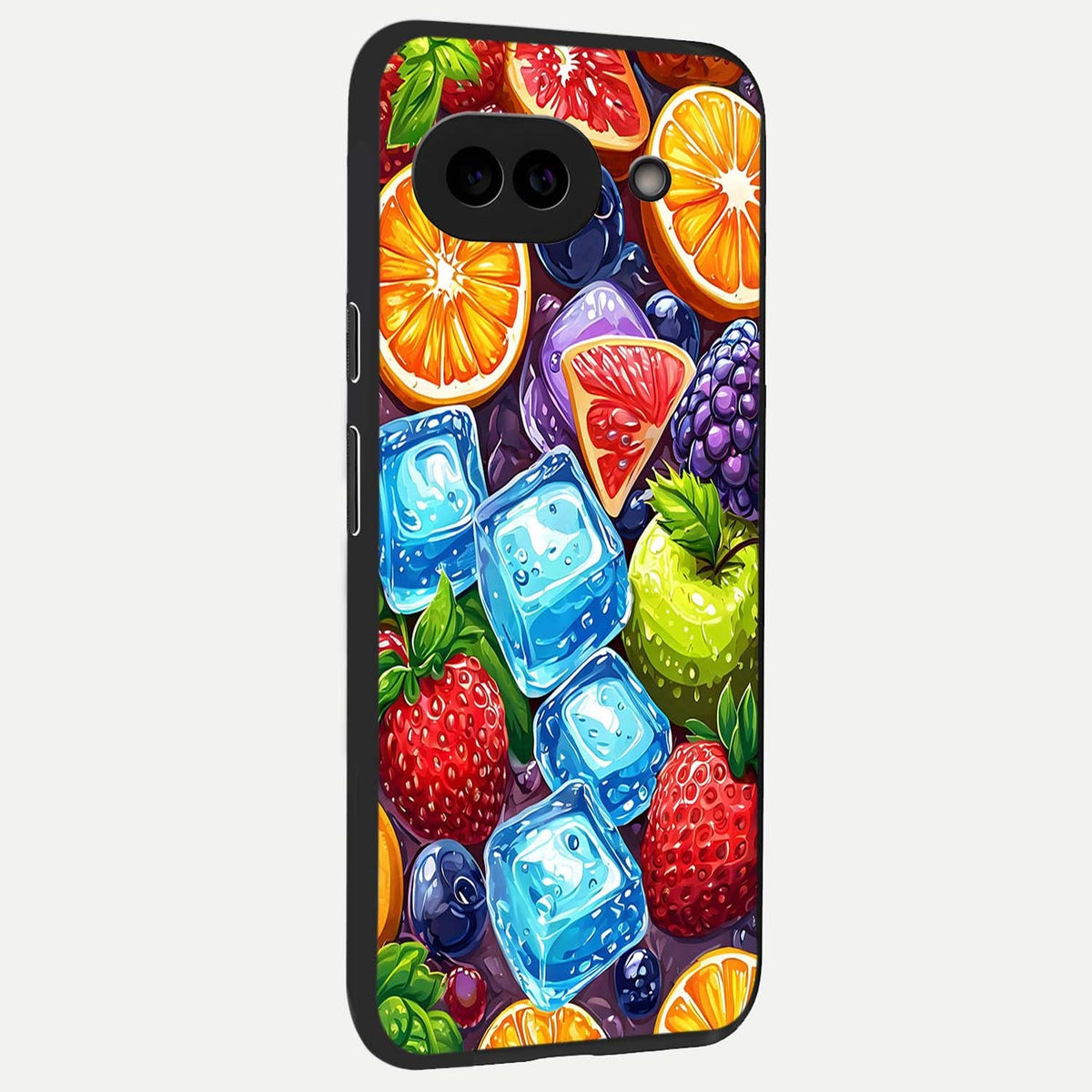  Colorful Fruits with Ice back cover For Google Pixel 9A slim fit glass case with vibrant aesthetic design
