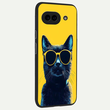  Cool Cat Vibes back cover For Google Pixel 9A slim fit glass case with vibrant aesthetic design