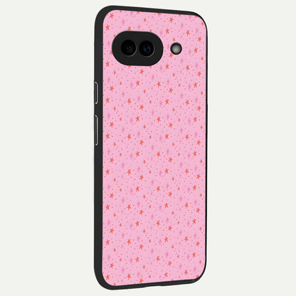  Cosmic Pink Sparkle back cover For Google Pixel 9A slim fit glass case with vibrant aesthetic design