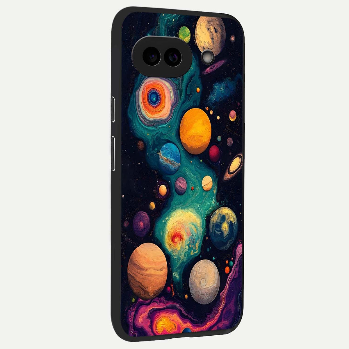  Cosmic Planet Journey back cover For Google Pixel 9A slim fit glass case with vibrant aesthetic design