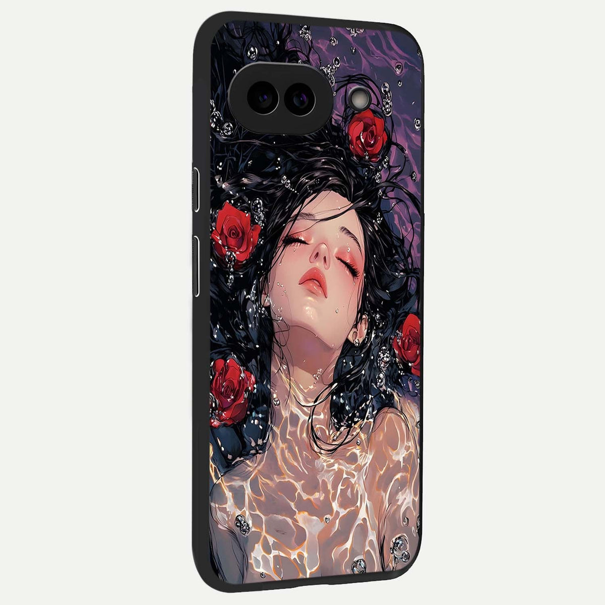  Crimson Rose Serenity back cover For Google Pixel 9A slim fit glass case with vibrant aesthetic design