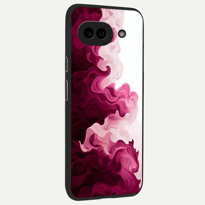  Crimson Wave Flow back cover For Google Pixel 9A slim fit glass case with vibrant aesthetic design