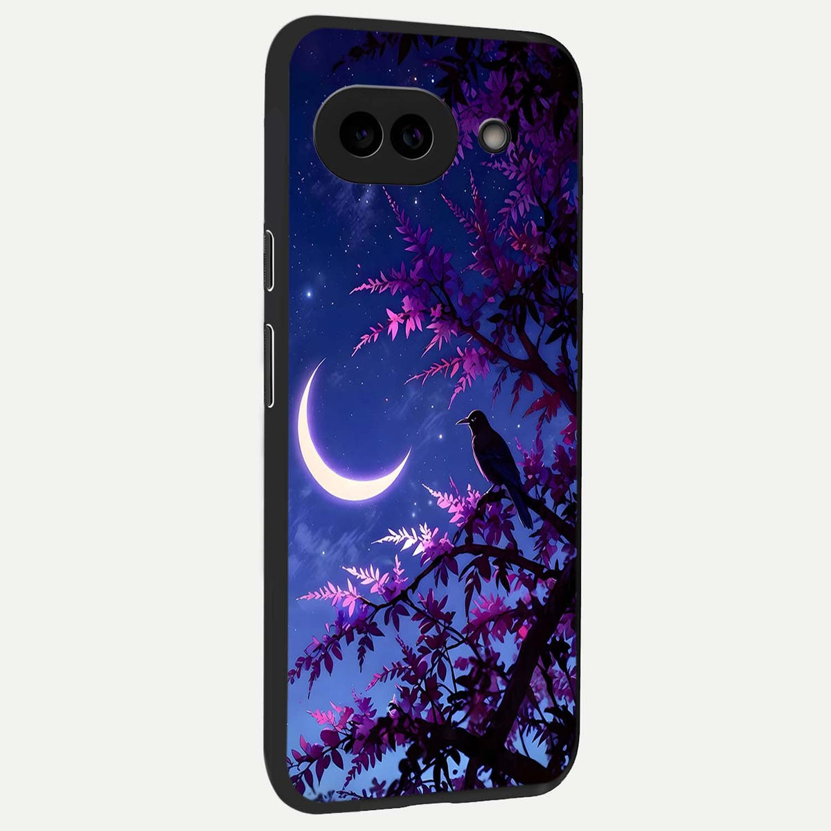  Crow And Moon Scenery back cover For Google Pixel 9A slim fit glass case with vibrant aesthetic design