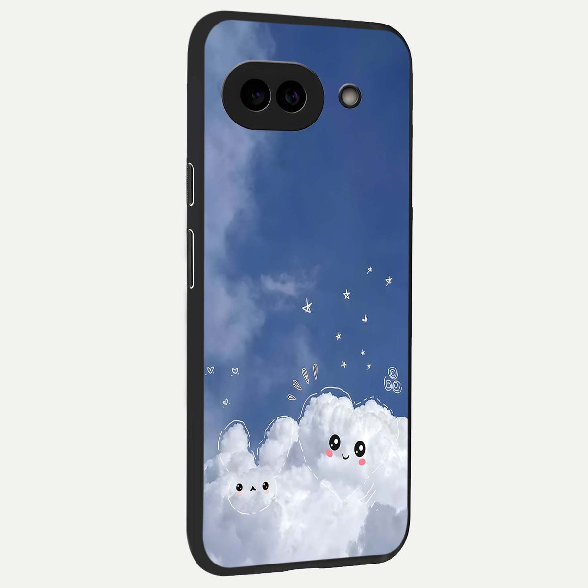  Cute Blossom Cloud back cover For Google Pixel 9A slim fit glass case with vibrant aesthetic design