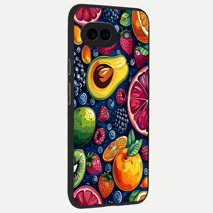  Cute Fruits Art back cover For Google Pixel 9A slim fit glass case with vibrant aesthetic design
