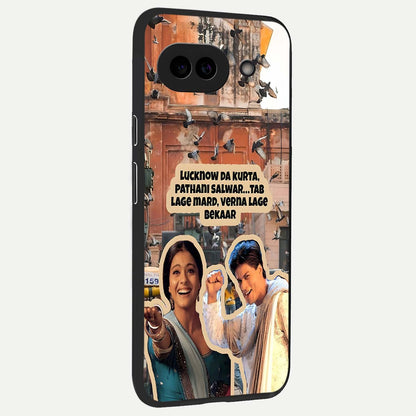  Desi Retro Vibes back cover For Google Pixel 9A slim fit glass case with vibrant aesthetic design