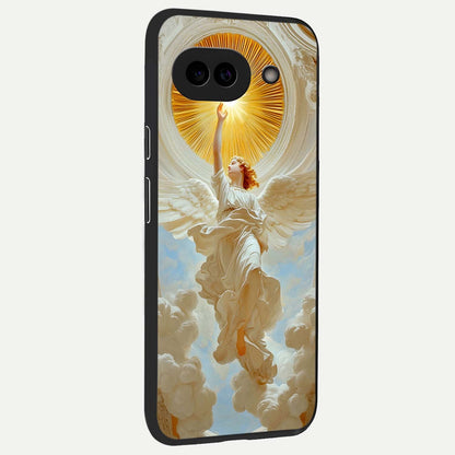  Divine Light Angel back cover For Google Pixel 9A slim fit glass case with vibrant aesthetic design