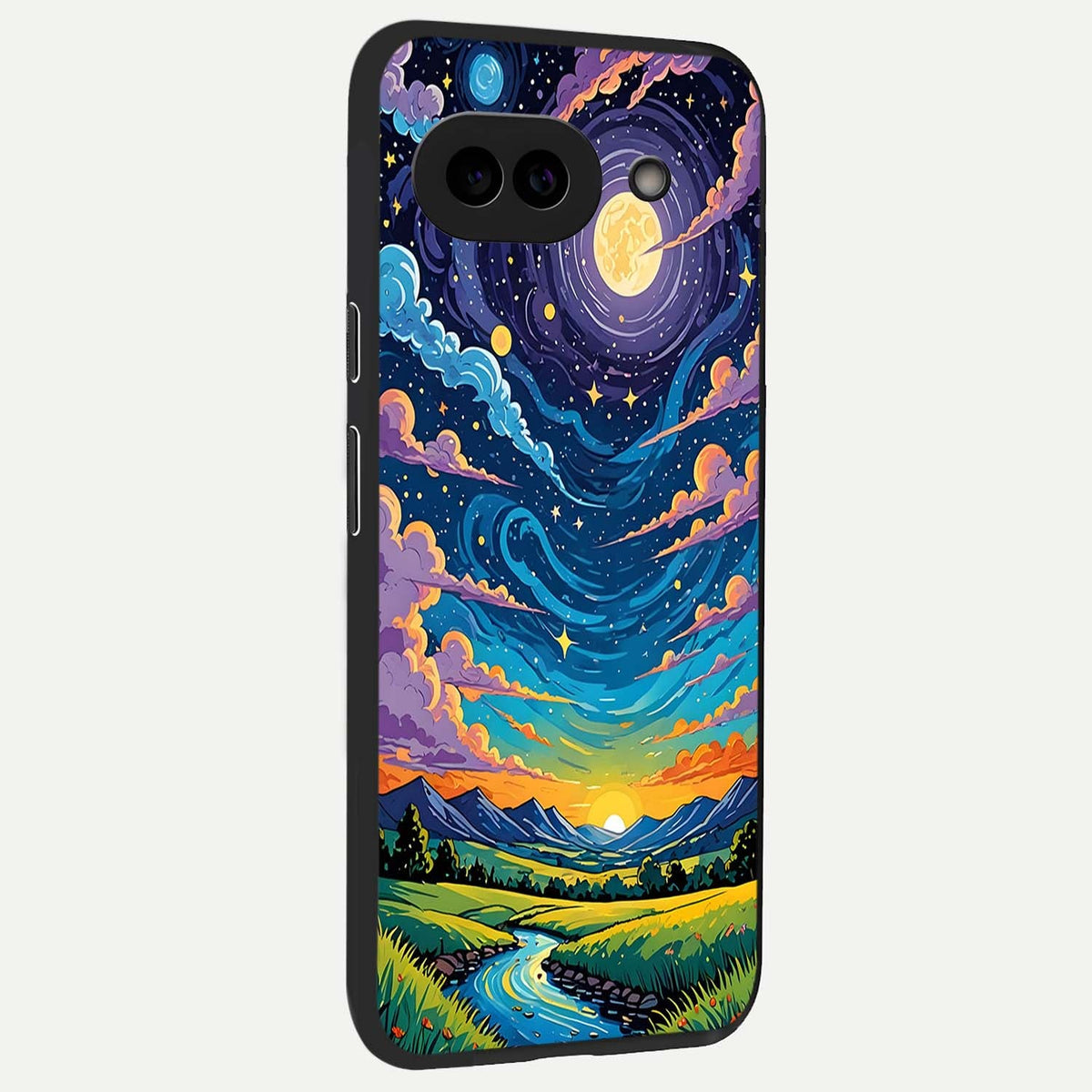  Dreamy Night Landscape back cover For Google Pixel 9A slim fit glass case with vibrant aesthetic design