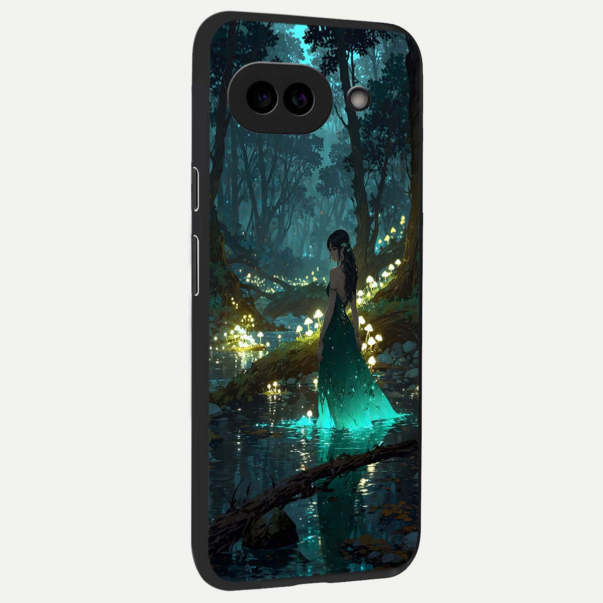  Enchanted Forest Glow back cover For Google Pixel 9A slim fit glass case with vibrant aesthetic design