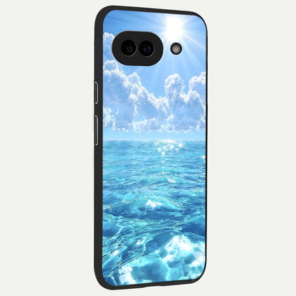  Endless Ocean Horizon back cover For Google Pixel 9A slim fit glass case with vibrant aesthetic design