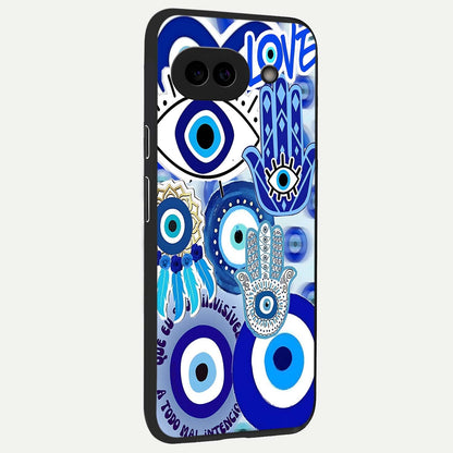  Evil Eyes Dream back cover For Google Pixel 9A slim fit glass case with vibrant aesthetic design