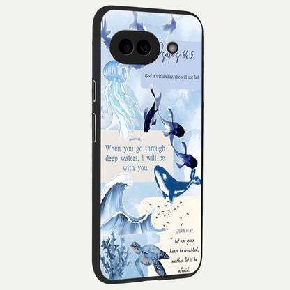  Faithful Ocean Promise back cover For Google Pixel 9A slim fit glass case with vibrant aesthetic design