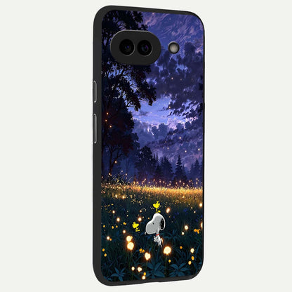  Firefly Meadow Magic back cover For Google Pixel 9A slim fit glass case with vibrant aesthetic design