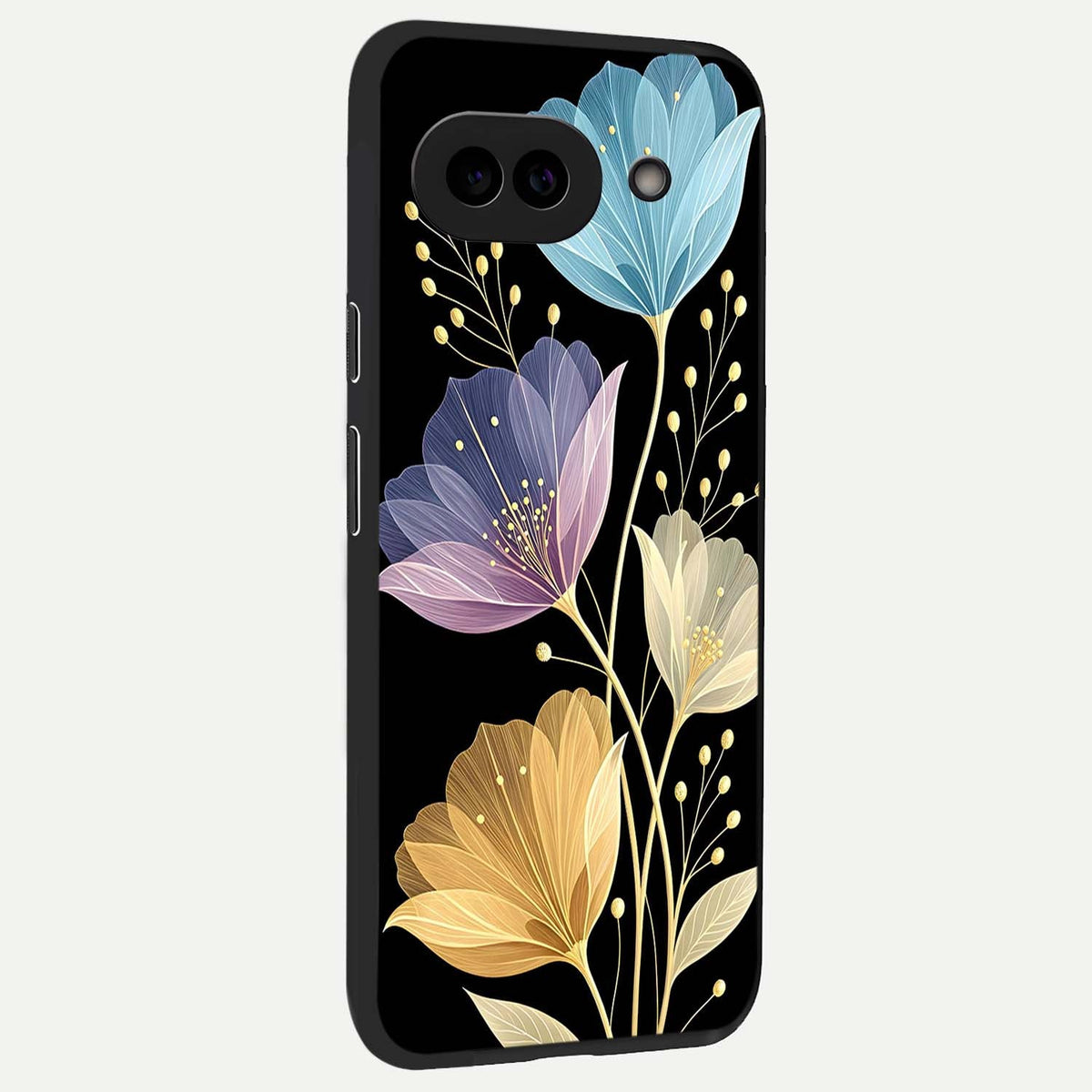  Flower Bloom Glow back cover For Google Pixel 9A slim fit glass case with vibrant aesthetic design