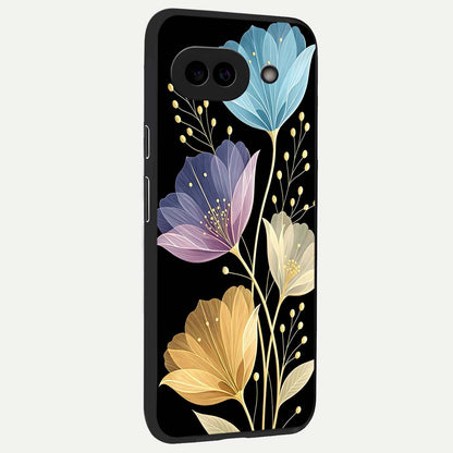  Flower Bloom Glow back cover For Google Pixel 9A slim fit glass case with vibrant aesthetic design