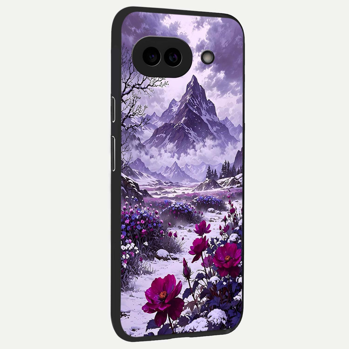  Flower Mountain View back cover For Google Pixel 9A slim fit glass case with vibrant aesthetic design
