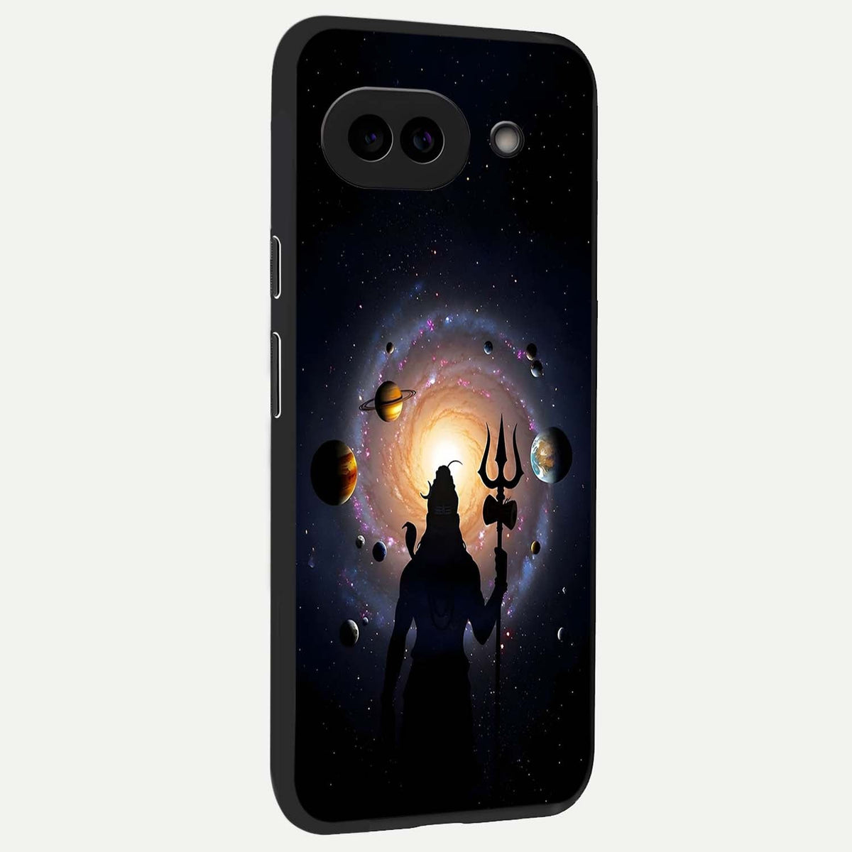  Galactic Shiva Vision back cover For Google Pixel 9A slim fit glass case with vibrant aesthetic design