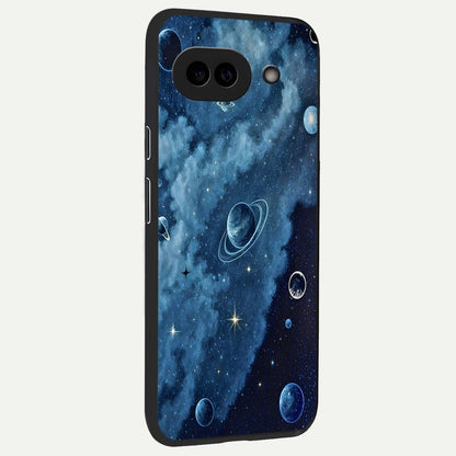  Galaxy Dream Space back cover For Google Pixel 9A slim fit glass case with vibrant aesthetic design