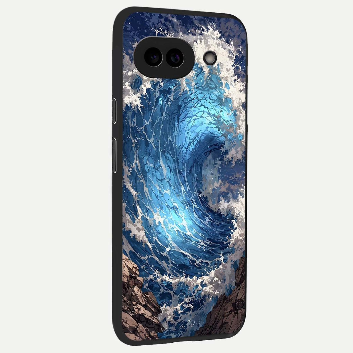  Giant Ocean Wave back cover For Google Pixel 9A slim fit glass case with vibrant aesthetic design
