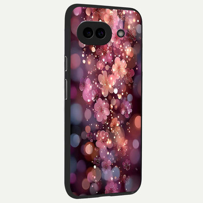  Glowing Petal Bliss back cover For Google Pixel 9A slim fit glass case with vibrant aesthetic design