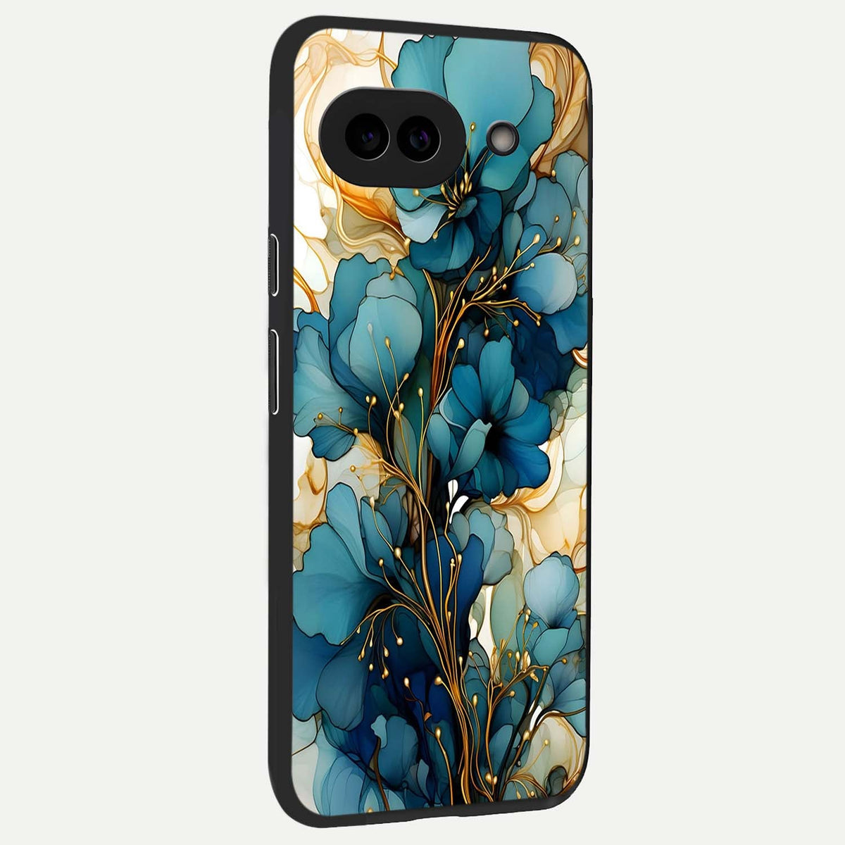 Golden Bloom Symphony back cover For Google Pixel 9A slim fit glass case with vibrant aesthetic design