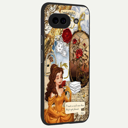  Golden Dream Belle back cover For Google Pixel 9A slim fit glass case with vibrant aesthetic design