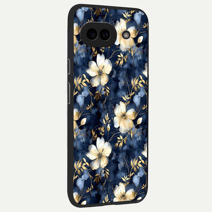  Golden Midnight Bloom back cover For Google Pixel 9A slim fit glass case with vibrant aesthetic design