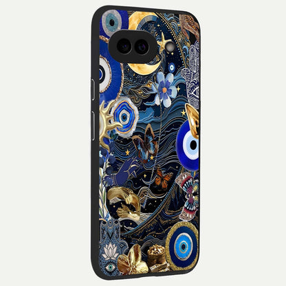  Golden Moon Magic back cover For Google Pixel 9A slim fit glass case with vibrant aesthetic design