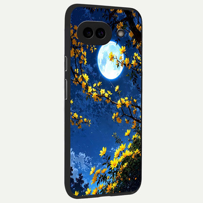  Golden Night Glow back cover For Google Pixel 9A slim fit glass case with vibrant aesthetic design