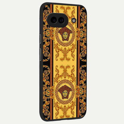  Golden Royal Heritage back cover For Google Pixel 9A slim fit glass case with vibrant aesthetic design
