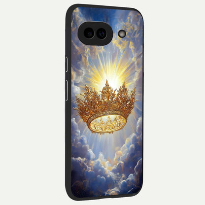  Heavenly Crown Light back cover For Google Pixel 9A slim fit glass case with vibrant aesthetic design
