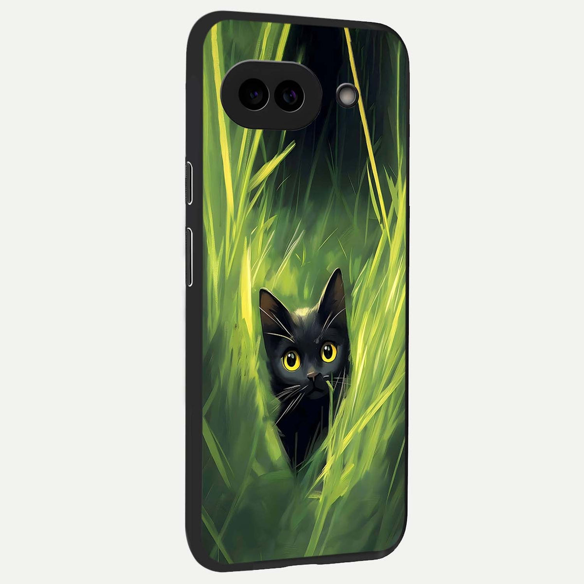  Hidden Cat Whisper back cover For Google Pixel 9A slim fit glass case with vibrant aesthetic design