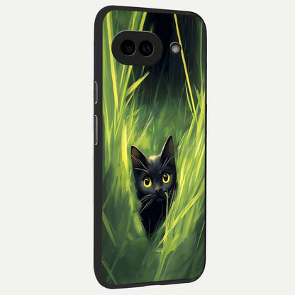  Hidden Cat Whisper back cover For Google Pixel 9A slim fit glass case with vibrant aesthetic design