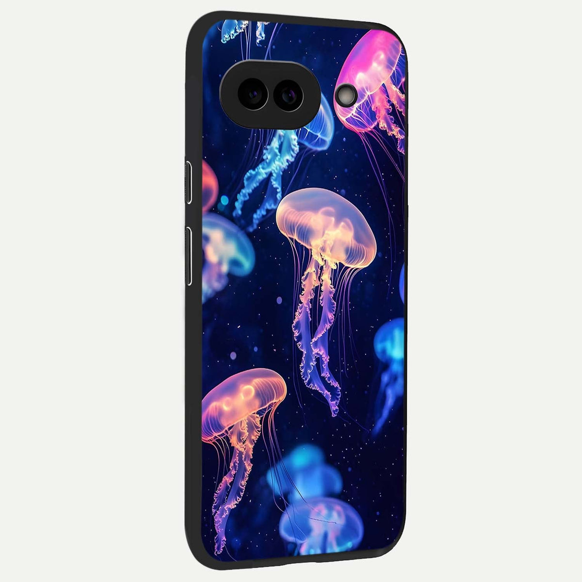  Jellyfish Pattern back cover For Google Pixel 9A slim fit glass case with vibrant aesthetic design