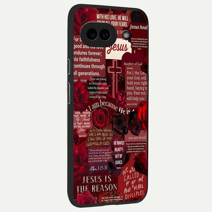  Jesus Love Heals back cover For Google Pixel 9A slim fit glass case with vibrant aesthetic design