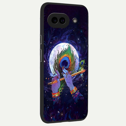  Krishna Hands Art back cover For Google Pixel 9A slim fit glass case with vibrant aesthetic design