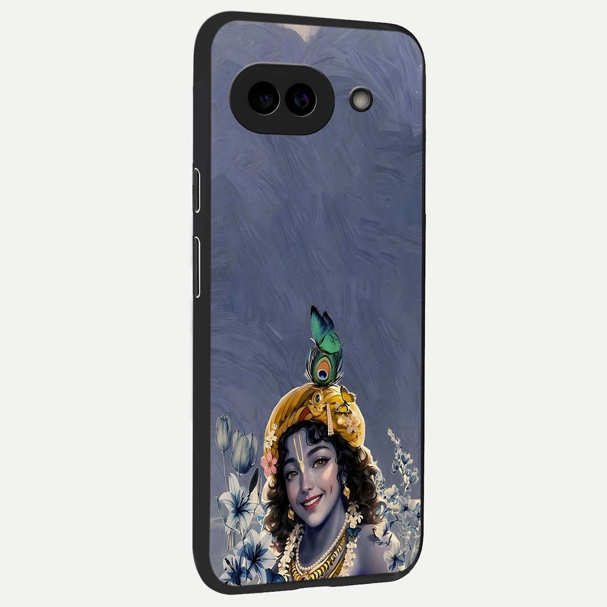  Lord Krishna back cover For Google Pixel 9A slim fit glass case with vibrant aesthetic design
