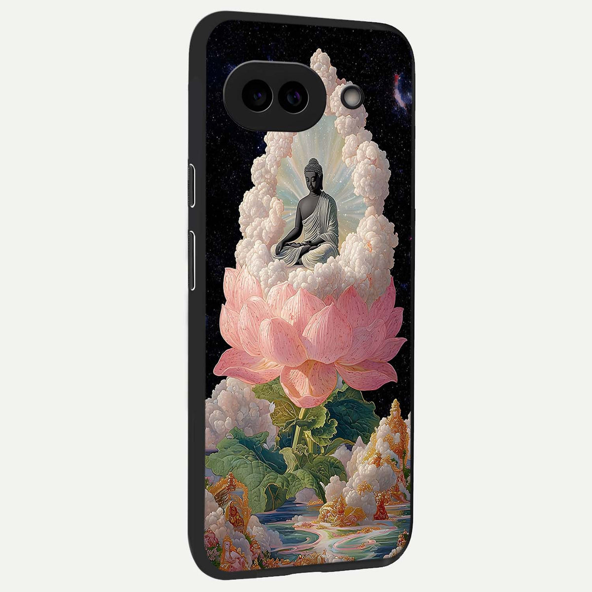  Lotus Divine Peace back cover For Google Pixel 9A slim fit glass case with vibrant aesthetic design