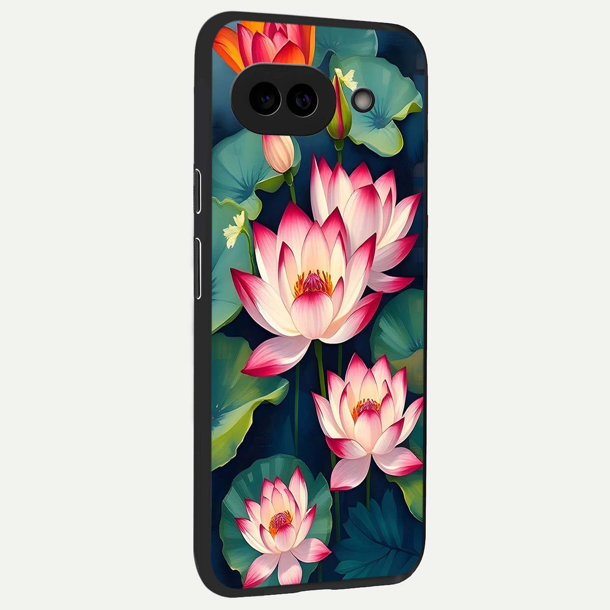  Lotus Dream Serenity back cover For Google Pixel 9A slim fit glass case with vibrant aesthetic design