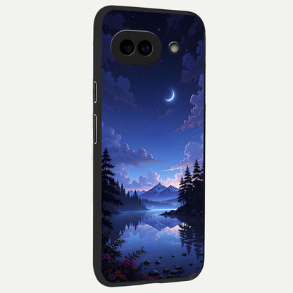  Midnight Lake Peace back cover For Google Pixel 9A slim fit glass case with vibrant aesthetic design