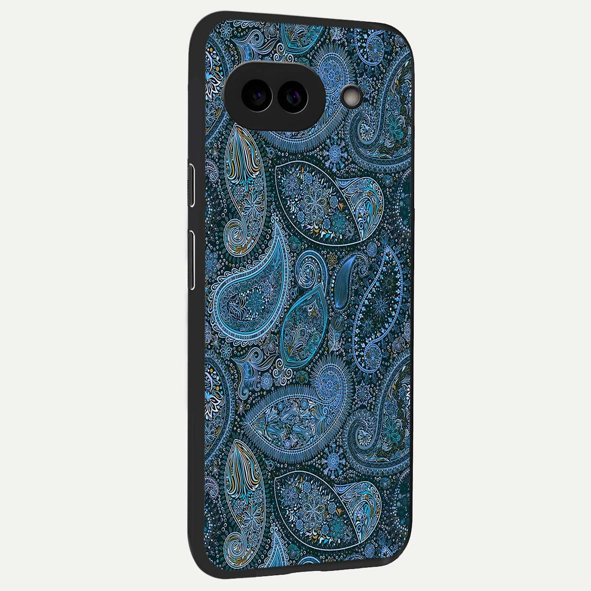  Midnight Paisley Glow back cover For Google Pixel 9A slim fit glass case with vibrant aesthetic design