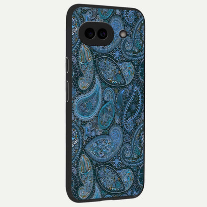  Midnight Paisley Glow back cover For Google Pixel 9A slim fit glass case with vibrant aesthetic design