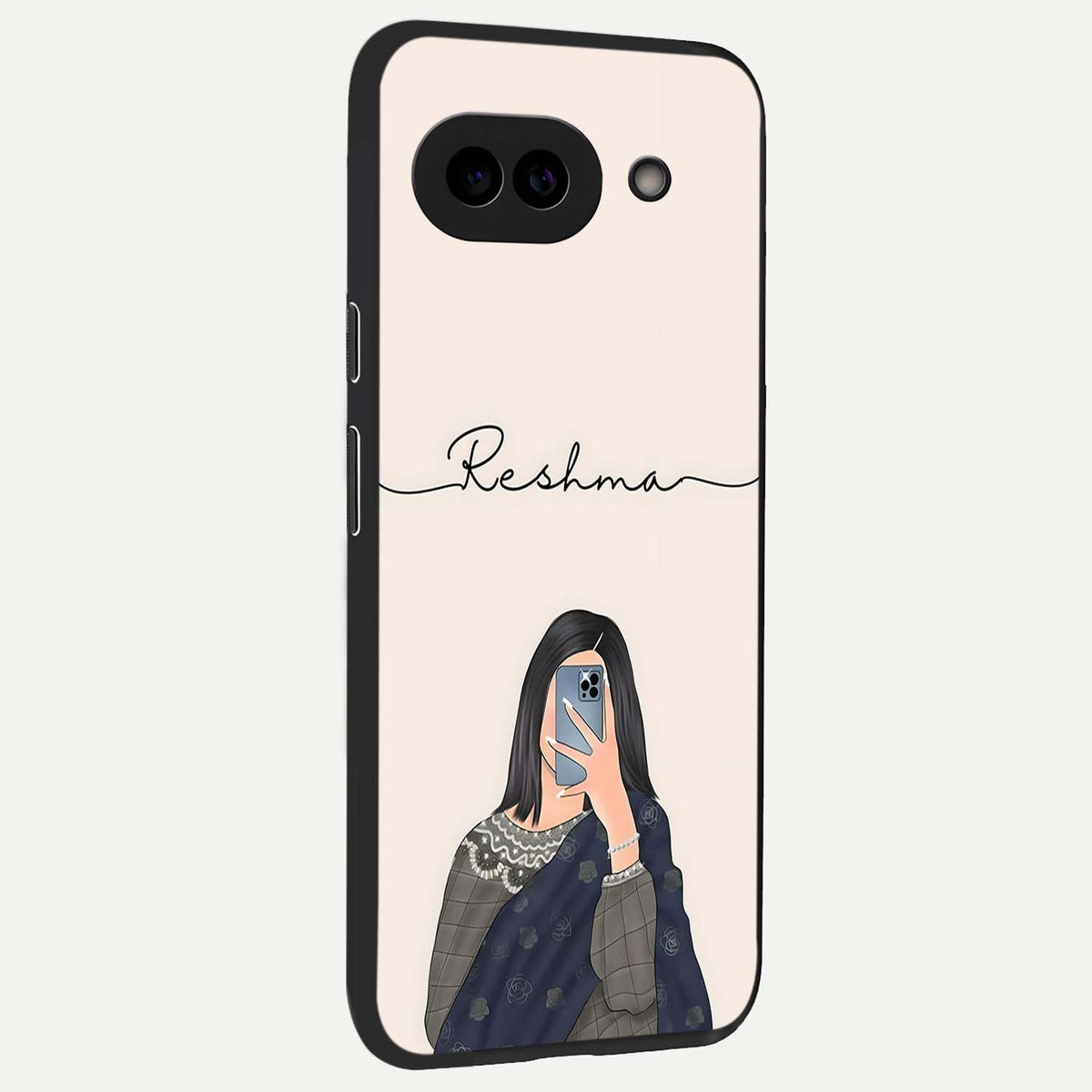  Mirror Mood Muse With Custom Name back cover For Google Pixel 9A slim fit glass case with vibrant aesthetic design