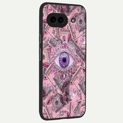  Money Eye Luxe back cover For Google Pixel 9A slim fit glass case with vibrant aesthetic design