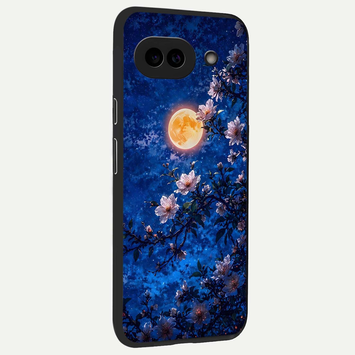  Moonlit Blossoms Night back cover For Google Pixel 9A slim fit glass case with vibrant aesthetic design