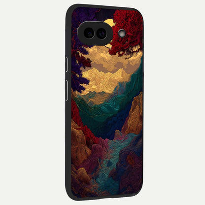  Mystic Valley Light back cover For Google Pixel 9A slim fit glass case with vibrant aesthetic design