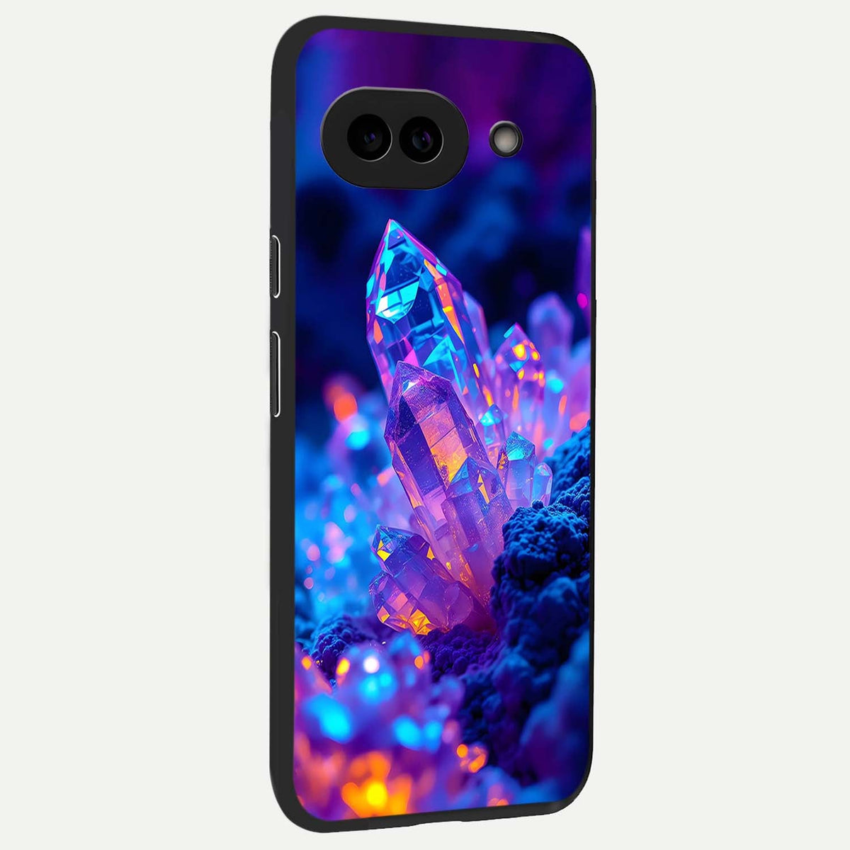  Neon Aura Shards back cover For Google Pixel 9A slim fit glass case with vibrant aesthetic design
