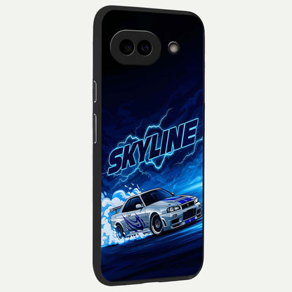  Neon Drift Beast back cover For Google Pixel 9A slim fit glass case with vibrant aesthetic design